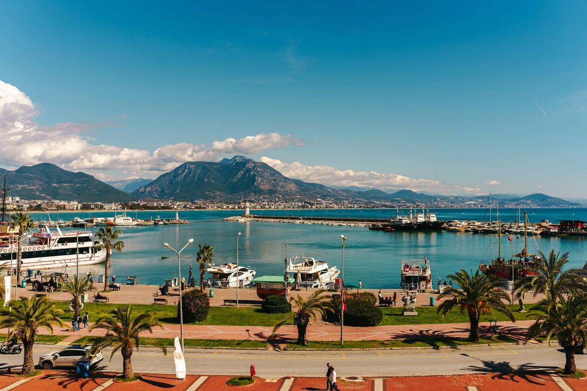 Antalya marina and palm-lined seafront