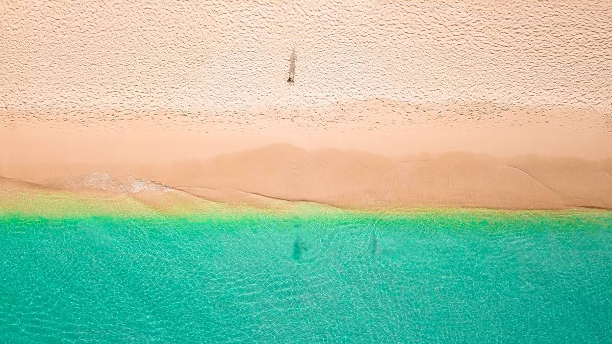 Holetown Beach, Barbados, from the air