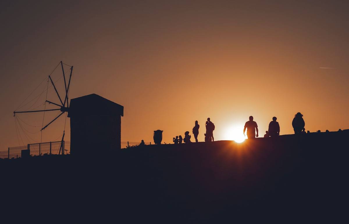 Sunset beside the windmills above Bodrum