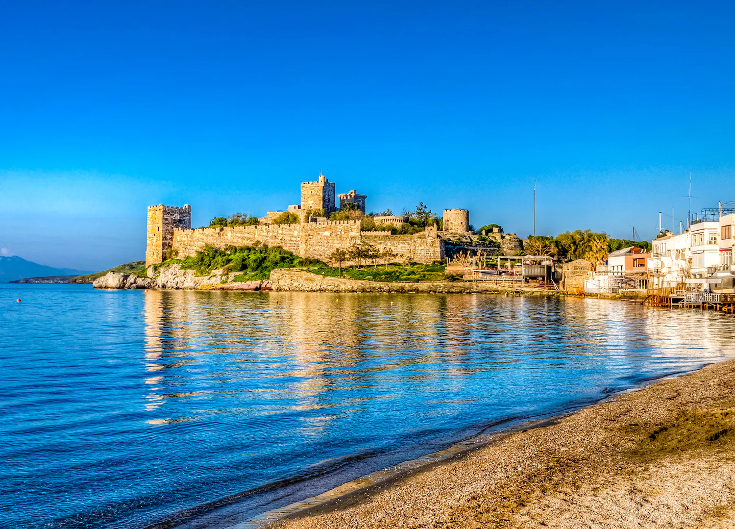 The Bodrum coastline at sunset