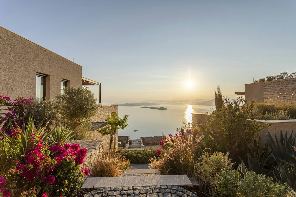 Sunset over the Aegean from a Bodrum terrace