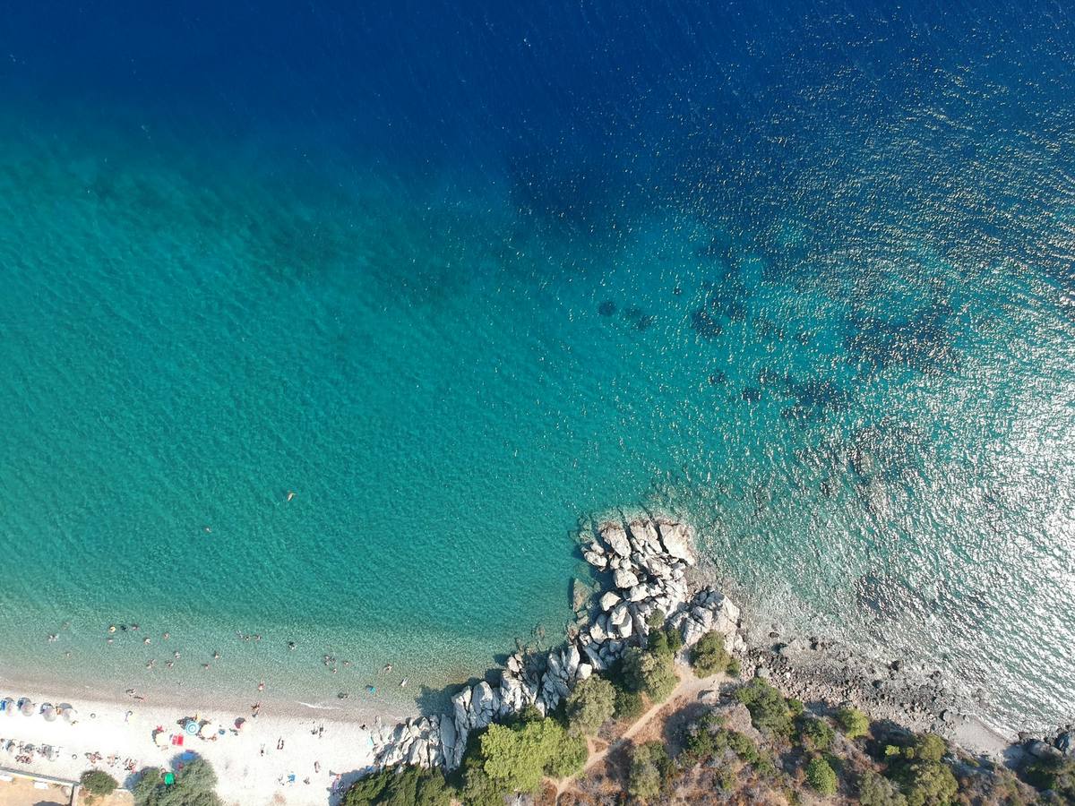 Turquoise water along the Bodrum peninsula coastline