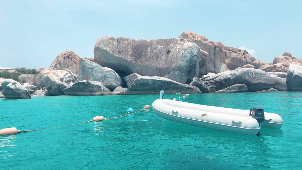 The rocky shoreline at The Baths, British Virgin Islands