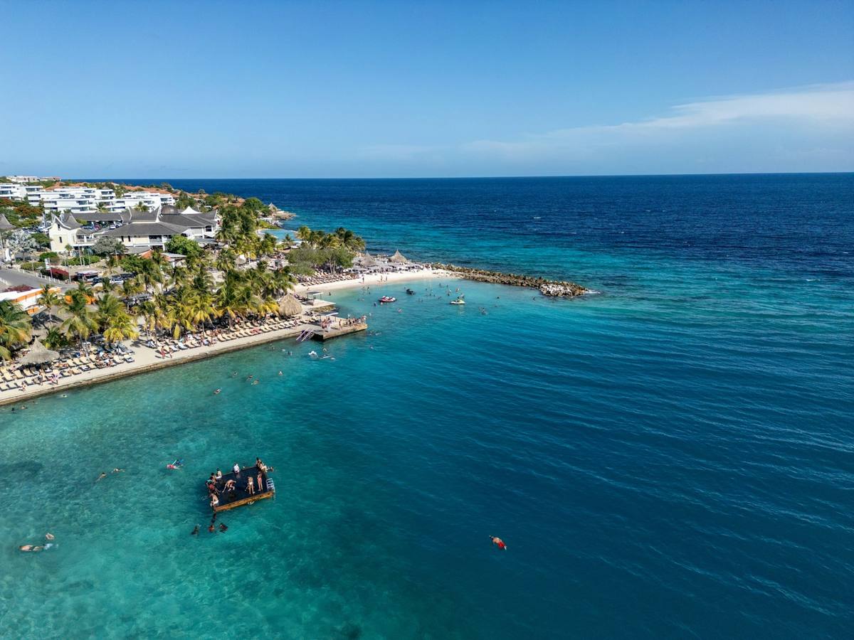 Jan Thiel Beach in Curaçao seen from the air