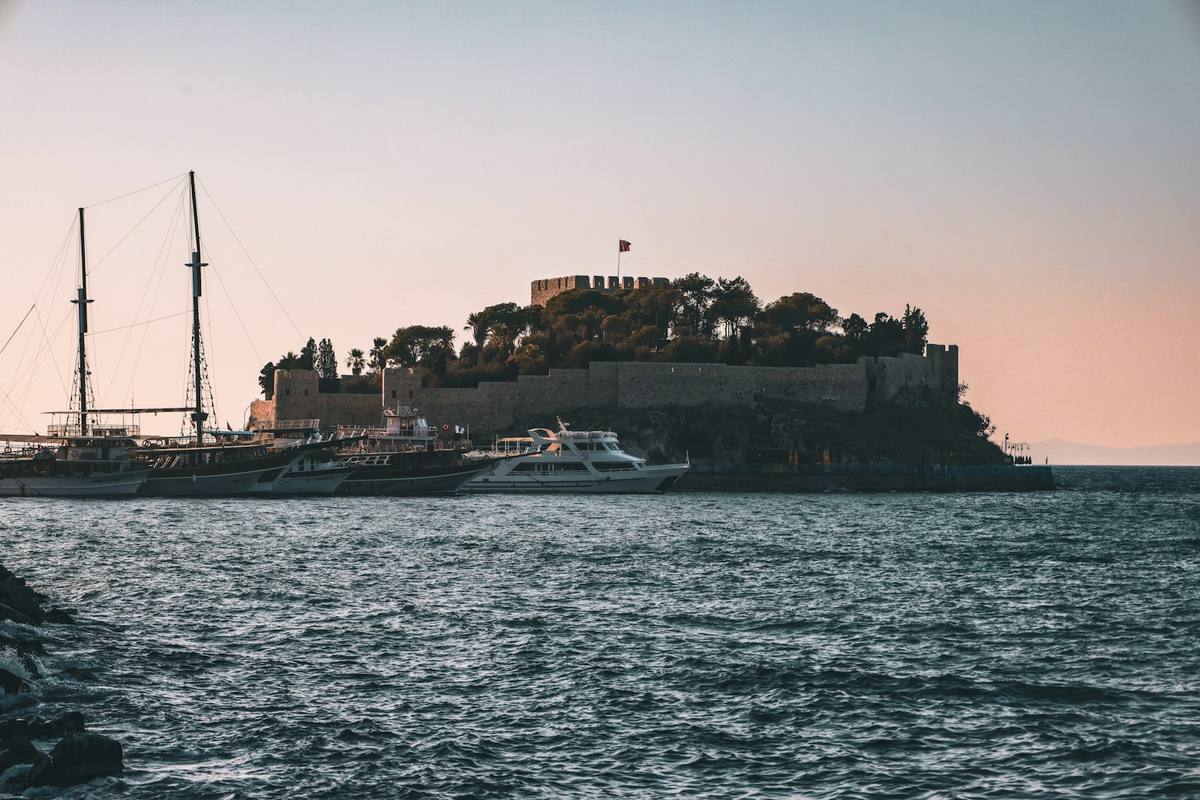 Pigeon Island and its fortress off the Kusadasi shore
