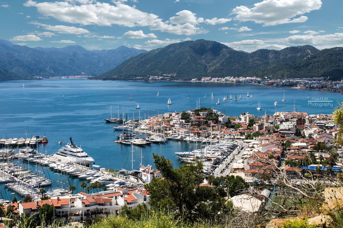 Yachts and sailboats in Marmaris harbour