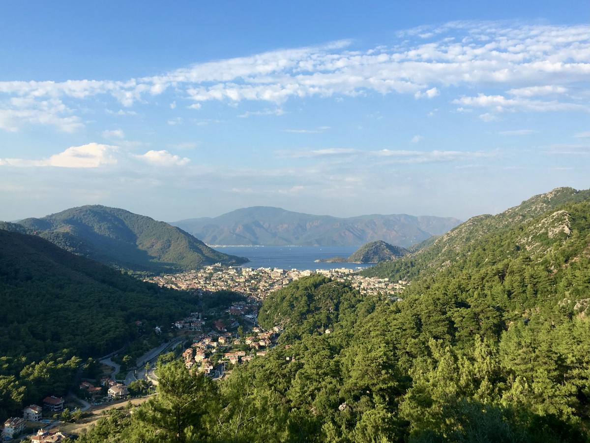 Pine-covered hills above Marmaris and its bay